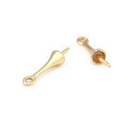 Perlas de latón de alta calidad con baño de oro de 18K, media perforación, para conectar dijes, tapas de perlas, accesorios para la fabricación de joyería DIY para mujeres - details 18