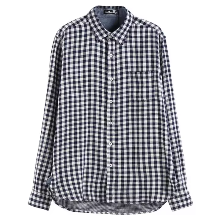 Nueva camisa de manga larga para hombre de talla grande a cuadros informal sin plancha, tendencia de camisa de primavera y otoño. - 1