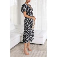 Vestido Informal para Mujer Corte en A, Cintura Alta, Cuello en V, Sexy, Bohemio, Vestido Midi de Verano con Mangas Abullonadas, Elegante Vestido de Fiesta Vintage 2025 - details 8