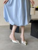 Nuevo temperamento francés puntiagudo, diamantes de imitación, uso exterior, tacones altos, tacones finos, zapatillas geniales - details 13