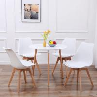 Juego de Mesa de Comedor y Sillas, 1 Mesa Redonda de 80 cm + 4 Sillas Blancas, de Diseño Nórdico - details 104