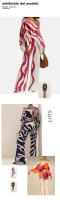 Primavera 2025 para mujeres |   Conjunto estampado con manga murciélago y pantalón palazzo |   Estilo bohemio chic |   Cinturilla ajustable |   Tela transpirable - details 2