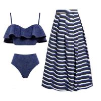 Traje de baño de una pieza para mujer, traje de baño con falda de un solo hombro, estampado floral 3D, ropa de playa adelgazante, nuevo para 2024 - details 1