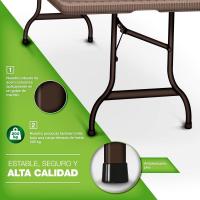Mesa Plegable Multifuncional 180 x 75 cm Portátil para Terraza, Exterior, Balcón, Picnic - details 2