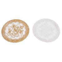 JUEGO DE 6 posavasos exquisitos para mesa de comedor con flores en tono dorado - details 7
