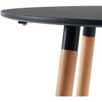 Mesa de Comedor, Estilo escandinavo Ronda Mesa y Patas de Madera de Haya, 80*72 cm, Color Blanco - details 50