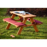 Asiento para niños fijado para Cuatro niños, como Conjunto de Estar con Mesa de Picnic o en el Casino, la Madera fsc, 90 x 85 x 45 cm, Colorido - details 17