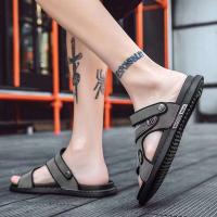 Sandalias planas de suela dura antideslizantes de moda 2024 zapatos de verano para hombre de goma al aire libre de PU de alta calidad - details 5