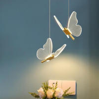 Lámpara colgante de mariposa para dormitorio, candelabro de mesita de noche, lámpara de decoración minimalista moderna para dormitorio - details 0