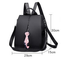 Mochila de Viaje para Mujer Multi-use de Nylon en Color Sólido Gran Capacidad con Colgante de Gato Bolso de Hombro Simple y Elegante - details 28