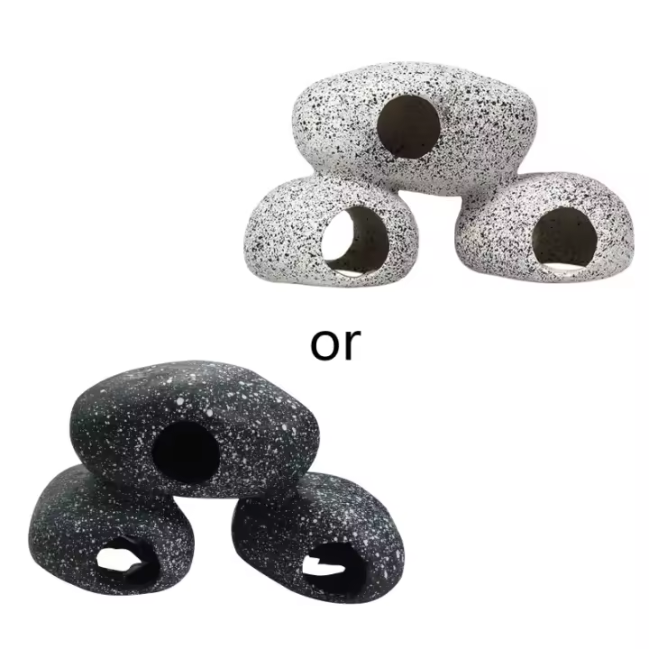 Suministros de adorno de decoración de escondite de desove de camarones de piedra de cría de cíclidos - 1