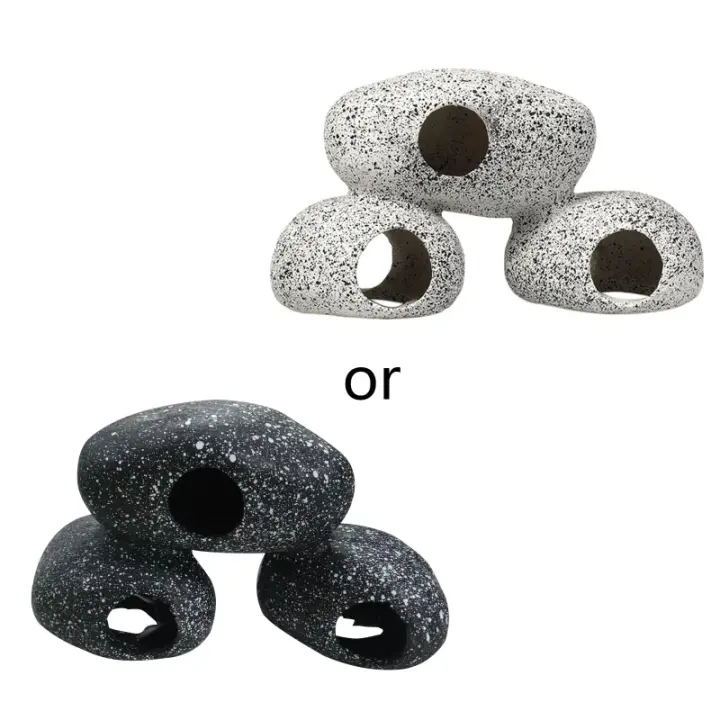 Suministros de adorno de decoración de escondite de desove de camarones de piedra de cría de cíclidos - 1