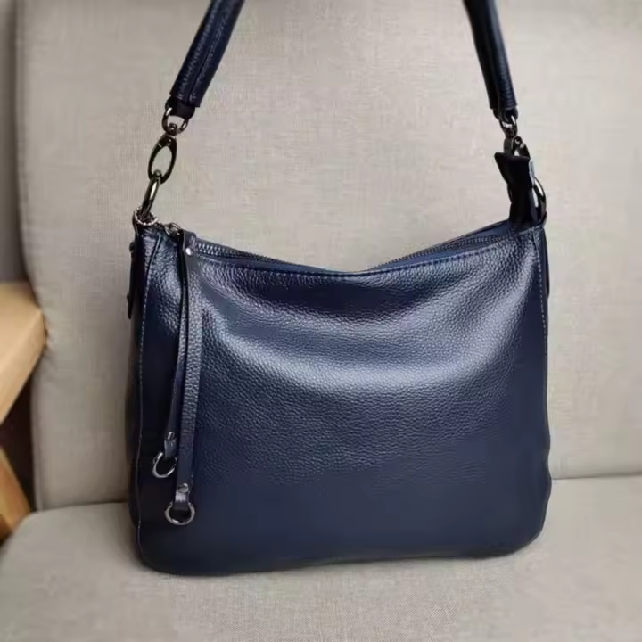 Bolso de cuero puro popular nuevo bolso de mujer de cuero versátil de moda bandolera de un solo hombro bolso bandolera portátil - 1