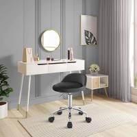 Taburete de oficina de terciopelo con ruedas, taburete giratorio, altura del asiento ajustable, altura 43-54,5 cm - details 1