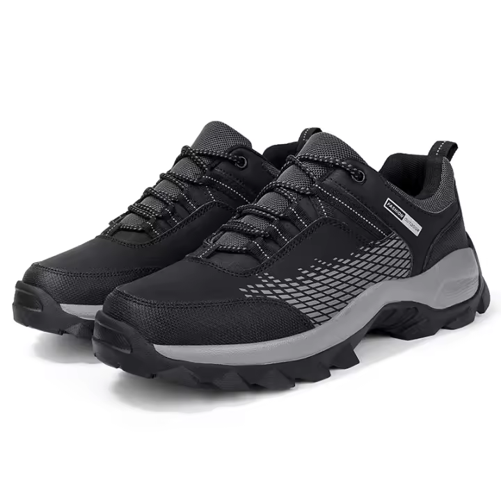 Zapatos de exterior antideslizantes para hombre, zapatillas de senderismo informales, color negro - 1