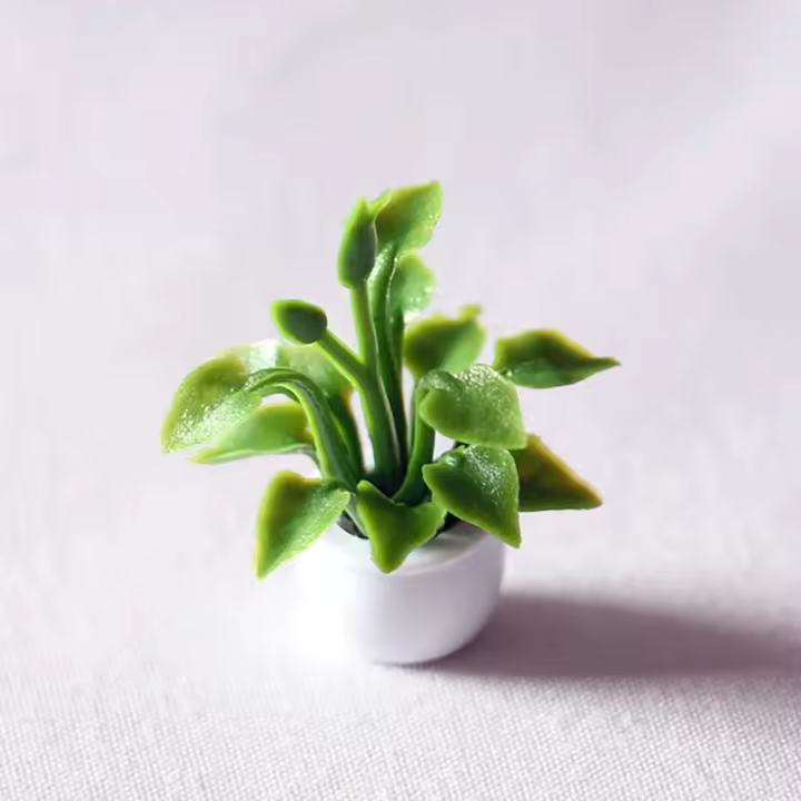 Planta verde, árbol, casa de muñecas en maceta, muebles naturales, hogar, juguete para niños, macetas, plantas de simulación - 1