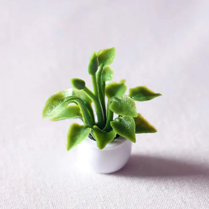 Planta verde, árbol, casa de muñecas en maceta, muebles naturales, hogar, juguete para niños, macetas, plantas de simulación - 1