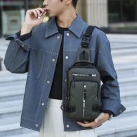 Bolso de pecho para hombre con múltiples bolsillos a la moda, bolso de mensajes deportivo de tela Oxford con carga USB, bolso cruzado multifunción de Color sólido para niños - details 28