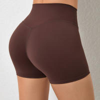Pantalones cortos deportivos con realce para mujer, ropa deportiva de Yoga para gimnasio, color marrón, rojo, blanco y azul marino, 2024 - details 24