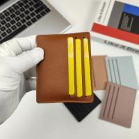 Tarjetero de cuero PU multiposición, bolso de tarjeta corto de estilo coreano Simple, Control de acceso de tarjeta, funda de tarjeta de crédito de identificación de Color sólido - details 0