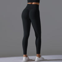 Hamidou-Pantalones deportivos de Yoga para mujer, mallas de cintura alta y caderas ajustadas, glúteos de melocotón, pantalones de Yoga desnudos de cintura alta - details 9