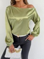 Blusa de satén de color blanco de manga larga, nueva camisa de verano para mujer - details 9