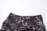 BUNO-Conjunto de 2 piezas con estampado de leopardo para mujer, camisola corta con hebilla a la moda y pantalones cortos ajustados, trajes finos y atractivos para mujer - details 15
