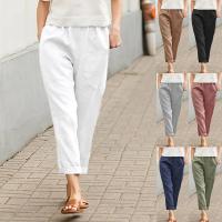 Pantalones Harem de Algodón Lineno Cintura Elástica, Bolsillo, Talla S-5XL - details 0