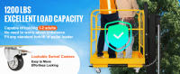 SucceBuy Jaula de seguridad para montacargas Capacidad de carga de 1200 libras Plataforma de trabajo plegable de 36 x 36 pulgadas con ruedas giratorias bloqueables Orificio de drenaje y cadena de dispositivo para 1 a 2 adultos Perfecto para trabajos aéreo - details 1