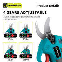 NEWBENY-tijeras de podar eléctricas sin escobillas, 30mm, 4 engranajes, inalámbricas, para jardín, árboles frutales, bonsái, herramienta de embellecimiento para batería de 18V-21V - details 3