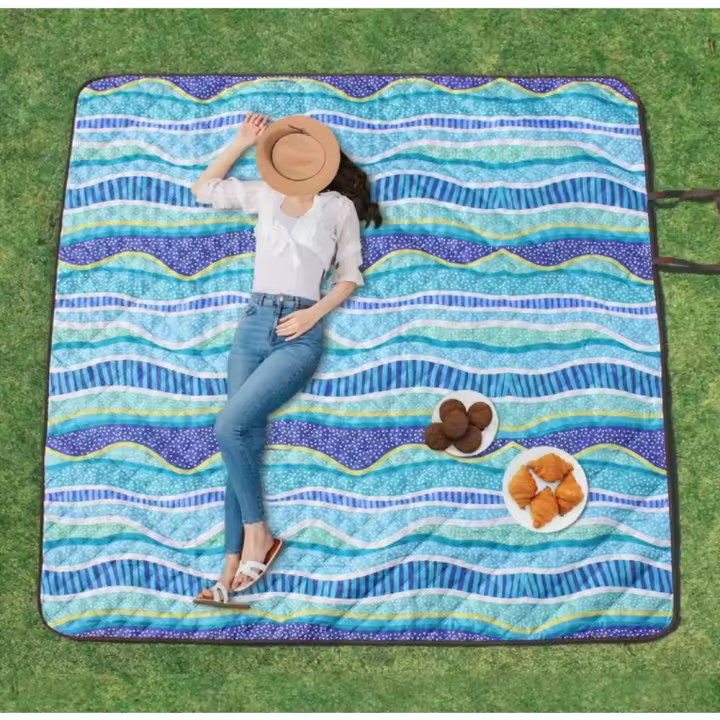 Manta de Picnic para Exteriores 200 x 200 cm, Impermeable, Sin Arena, Manta de Picnic, Portátil, Lavable, para Playa, Barbacoa, Picnic, Senderismo, Viajes, Camping (Beige) - 1