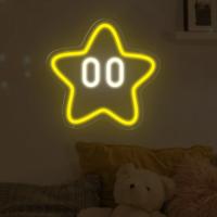 Luz de letrero de neón de estrella para sala de juegos, decoración de pared de fiesta, letrero de luz de neón Led alimentado por USB para niños y niñas, lámpara de decoración para habitación de niños, lámpara de mano - details 4