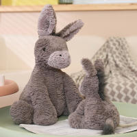 Muñeco de Peluche de Burro gris para bebé, muñeco de felpa suave de 23/40/60CM, regalo de decoración de habitación de cumpleaños infantil - details 7