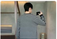 Pijamas con estampado a rayas para hombre, ropa de dormir de algodón peinado con cuello redondo, talla grande, a la moda, Y2k, otoño e invierno, 2024 - details 79