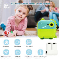 Cámara infantil de impresión instantánea - HD 1080P 24MP Doble lente - Con conexión APP - Recargable - Regalo para niños - details 0