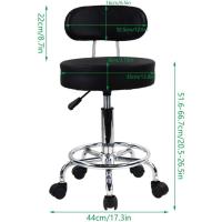 Bar telesilla Silla giratoria banqueta experimentales heces Aprendizaje Belleza Silla Alta Trasera Regulable en Altura con Ruedas (Negro) - details 6
