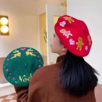 Para mujer boina sombrero decoración moda ciervo pan de jengibre hombre patrón artista gorros sombreros para Navidad - details 9