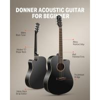 Guitarra Acústica de Adulto Guitarra Cutaway 4/4 Kit Dreadnought 41 Pulgadas de Principiante con Cuerde Afinador Cejilla Sunburst - details 19