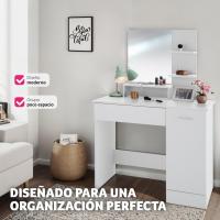 tocador de Maquillaje, Estilo Vintage, Espejo Giratorio, Taburete Acolchado, 4 cajones, Elegante, Muebles Dormitorio, tocador con Espejo, Espejo Maquillaje, tocadores de Maquillaje - details 41