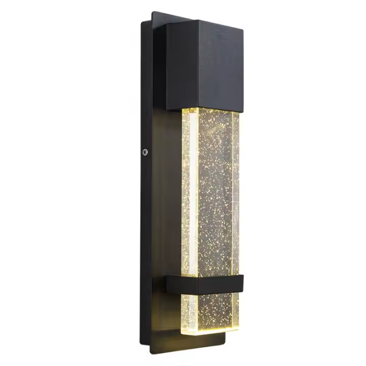Lámparas LED de pared para exteriores, luces impermeables de aluminio negro con Sensor de anochecer a amanecer, para jardín, porche, balcón, 110V, 220V - 1