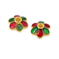 Tapetes de Flores de Brasso Dorado 18K 30PCS Accesorios de Joyería DIY de Alta Calidad - details 9