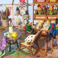 Book Nook Kit DIY Miniature House with LED Light Booknook Bookshelf Insert Decor Wooden Bookend Craft Hobby Kit - details 1