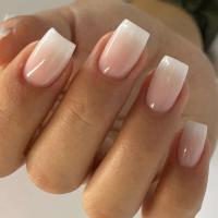 Puntas de Uñas Reutilizables con Brillo Francés Gradiente de Lustre, Set de Adhesivo Completo, Adecuado para Mujeres y Niñas - details 2