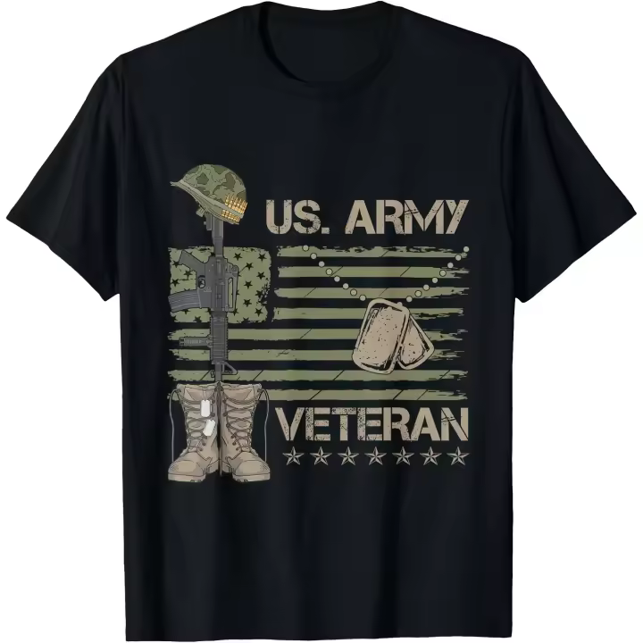 Camiseta con bandera de veterano del ejército de EE. UU. para hombre - 1