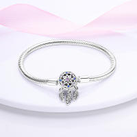 Pulsera de plata de ley 925 con forma de corazón y mariposa para mujer, brazalete de cadena de seguridad, compatible con abalorios originales, joyería - details 22