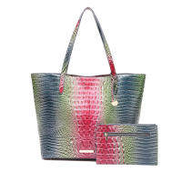 Nuevo europeo y americano transfronterizo Amazon estación independiente portátil tote madre retro bolso de las mujeres multicolor Brahman patrón de cocodrilo - details 14