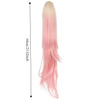Peluca de cola de caballo con cordón en capas, extensión de cola de caballo con Clip, cola de caballo larga ondulada y recta, postizo de cola de poni Natural falso para fiesta - details 0