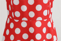 Vestido midi retro de fiesta con estampado de lunares, tirantes finos y cinturón para mujer - details 58