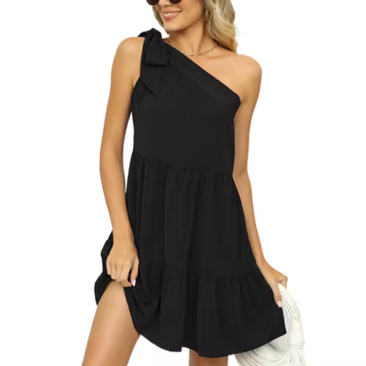 Falda corta de encaje de verano para mujer, ropa informal a la moda, cuello cruzado de una sola línea - 1