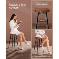 Juego de 2 Taburetes de Bar Taburetes de Cocina, Taburetes de Desayuno, Cuero Sintético con Costuras 76,2 cm de Alto, Silla Comedor, Fácil Montaje, Negro - details 44